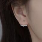 Bead Sterling Silver Ear Jacket 1 Pair - Silver - One Size