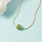 Gemstone Pendant Alloy Necklace Necklace - Gold - One Size