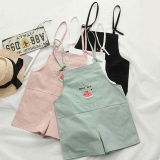 Spaghetti Strap Embroidered Jumper Shorts