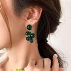 Acrylic Dangle Earring Type A - 1 Pair - Green - One Size