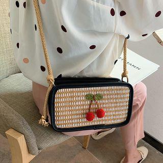 Cherry Woven Crossbody Bag