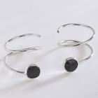 925 Sterling Silver Swirl Earring Es353-2 - 1 Pair - One Size