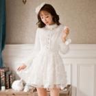 Long-sleeve Lace Plated Dress