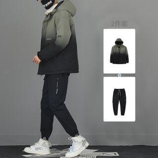 Gradient Hooded Padded Jacket / Joggers / Set