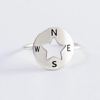 925 Sterling Silver Lettering & Star Ring