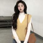 Sweater Vest / Mock-neck Long-sleeve T-shirt
