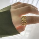 Cutout Alloy Open Ring 1 Pc - Gold - One Size
