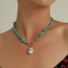 Pearl Pendant Turquoise Necklace