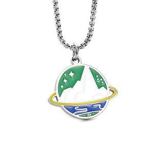 Planet Pendant Stainless Steel Necklace Necklace - Planet - Silver - One Size