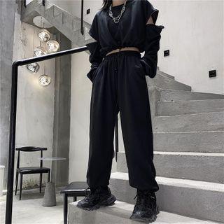 Cutout Cropped Sweatshirt / Sweatpants