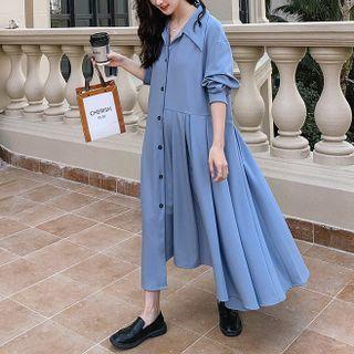 Distressed Midi Tent Shirtdress