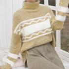 Turtleneck Long-sleeve Sweater As Shown In Figure - One Size