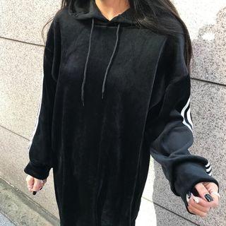 Hooded Velvet Shift Dress
