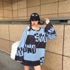 Long-sleeve Patterned Long T-shirt