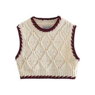 Argyle Stitched Sweater Vest
