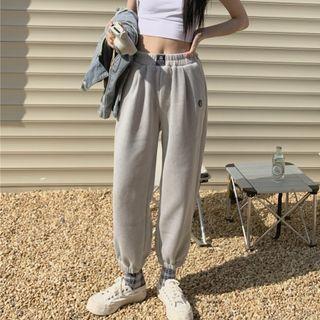 Smiley Patch Wide Leg Sweatpants