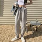 Smiley Patch Wide Leg Sweatpants
