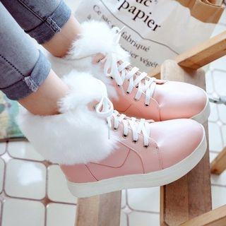 Fluffy Trim Short Boots