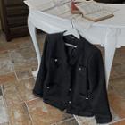 Fringed Multi-pocket Tweed Jacket