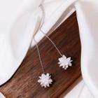 Faux Crystal Flower Threader Earring