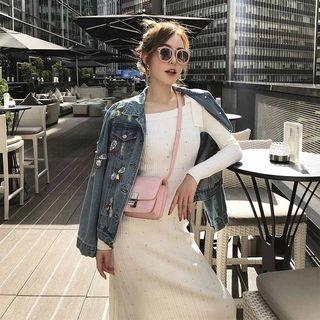 Cut-out Shoulder Knit Dress