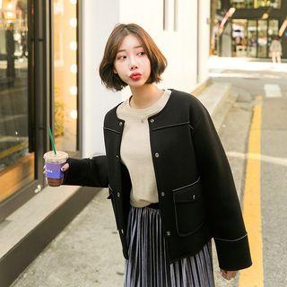 Flap-pocket Snap-button Neoprene Jacket