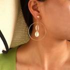 Alloy Shell Hoop Earring 1 Pair - A35509 - One Size