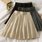 Elastic High-waist Pleated Knit Mini Skirt In 5 Colors