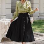Set: Layered Collar Blouse + A-line Skirt