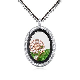 Austrian Crystal Locket Necklace 1 - 1985 - Sun - One Size