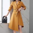 Double-breasted Asymmetric Sashed Coat
