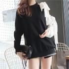 Contrast Sleeve Lace Up Tunic