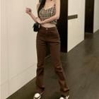 Houndstooth Tube Top / Bootcut Jeans