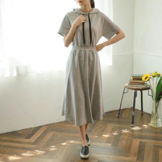 Short-sleeve Maxi Hoodie Dress