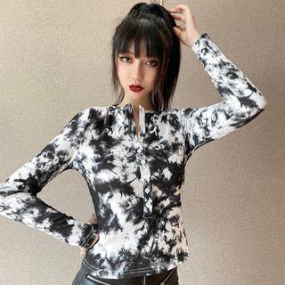 Tie Die Henley Knit Top