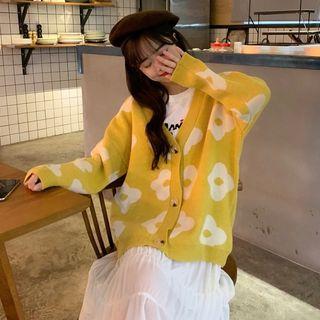 Flower Patterned Long-sleeve Cardigan