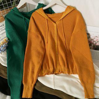 Slim-fit Hooded Knit Cardigan In 5 Colors