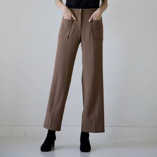Patch-pocket Wide Dress Pants