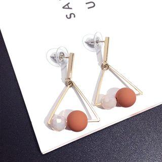 Beaded Triangle Earring Gold - 1 Pair - One Size