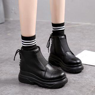 Platform Lace-up Back Short Boots