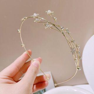 Rhinestone Star Headband 1pc - Gold - One Size