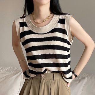 Striped Tank Top Almond - One Size