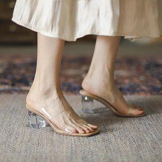 Block-heel Pvc Strap Sandals (various Designs)