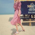 Off-shoulder Flounced Gingham Sundress