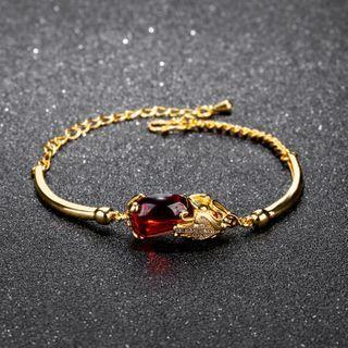 Gemstone Bracelet 520 - Bracelet - Gold & Red - Bracelet