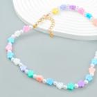 Faux Pearl Star Necklace Mixed Color - White & Pink - One Size