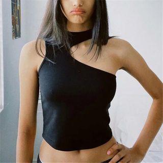 Sleeveless Irregular Crop Tank Top