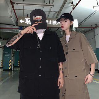 Plain Elbow-sleeve Shirt / Shorts