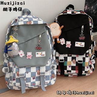 Cartoon Checker Backpack / Coin Purse / Set