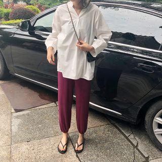 V-neck Blouse / Cropped Pants